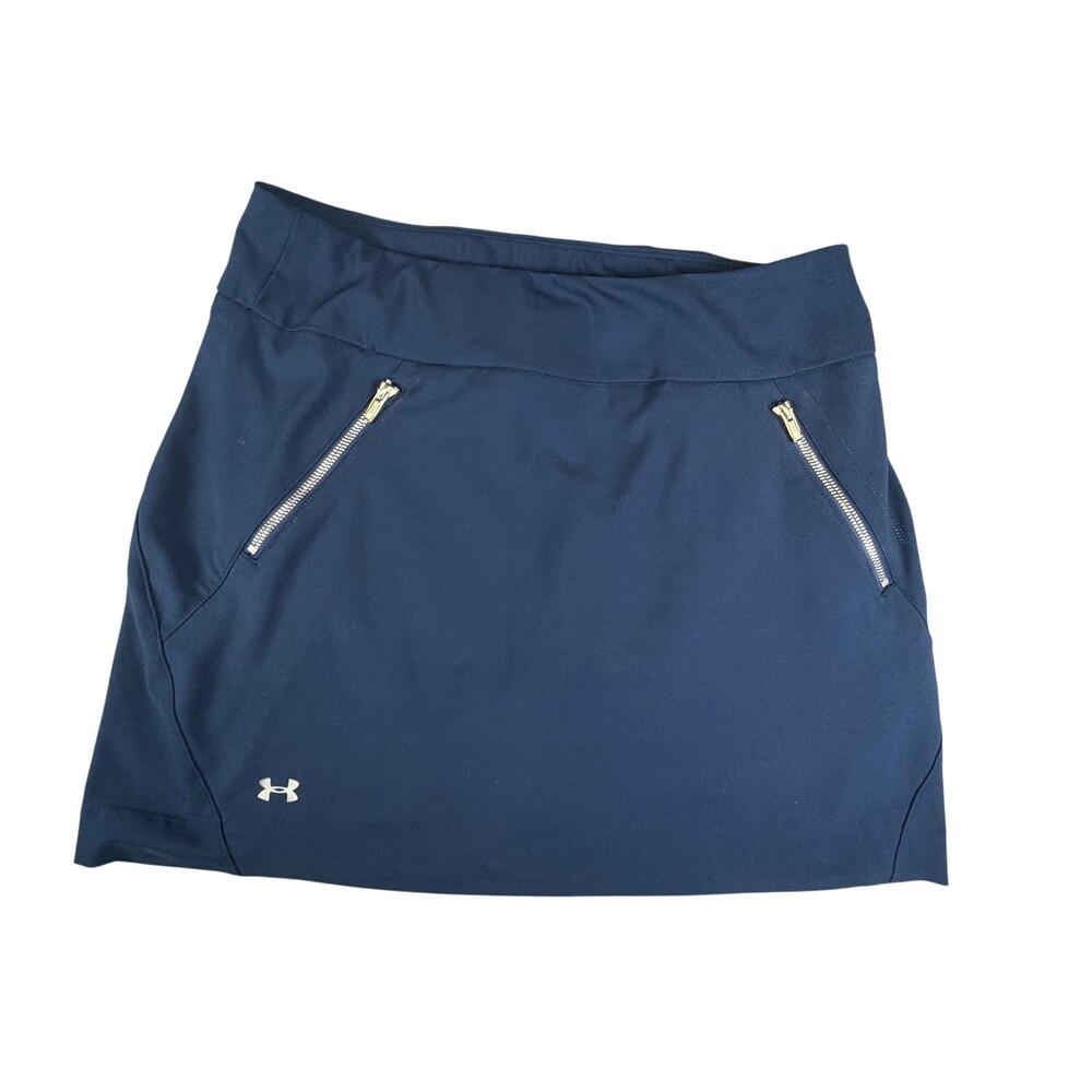 Under Armour Skort Womens Large Blue HeatGear Golf Tennis Pockets Stretch